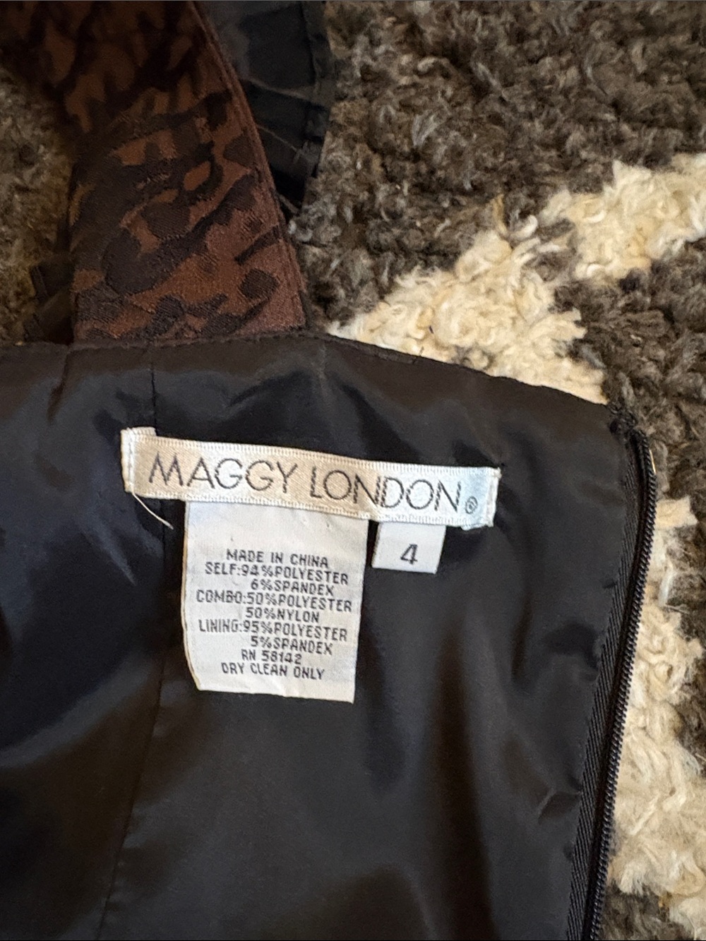 Maggy London Brown Textured Mini Dress with Ruffled Straps - Picture 6 of 6